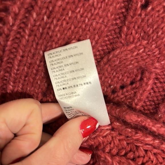 Anthropologie Ramona Pink Berry Cable Knit Sweater with 7% Alpaca  Medium - Picture 7 of 7